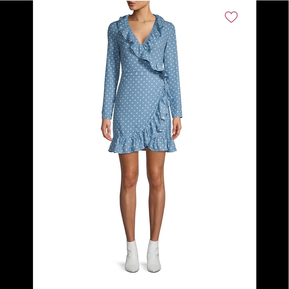 “HOST PICK” Avantlook Dot Print Ruffle Wrap Dress